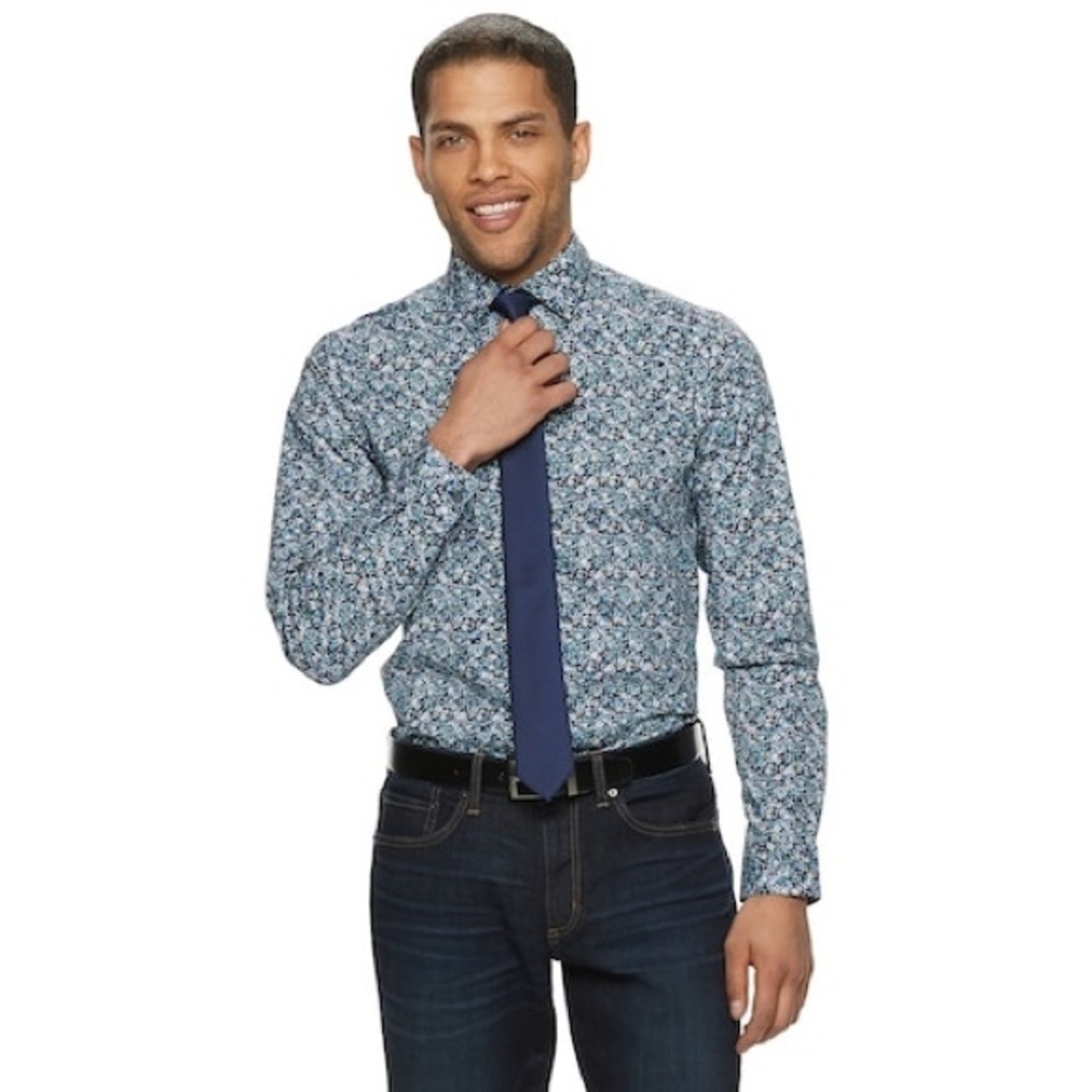 New Apt 9 Slim-Fit Flex Collar Stretch Dress Shirt​ - Picture 2 of 3